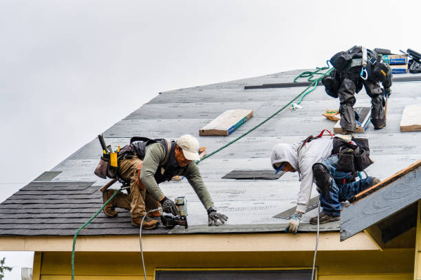 Professional Gutter Installation technician working in New Straitsville, OH